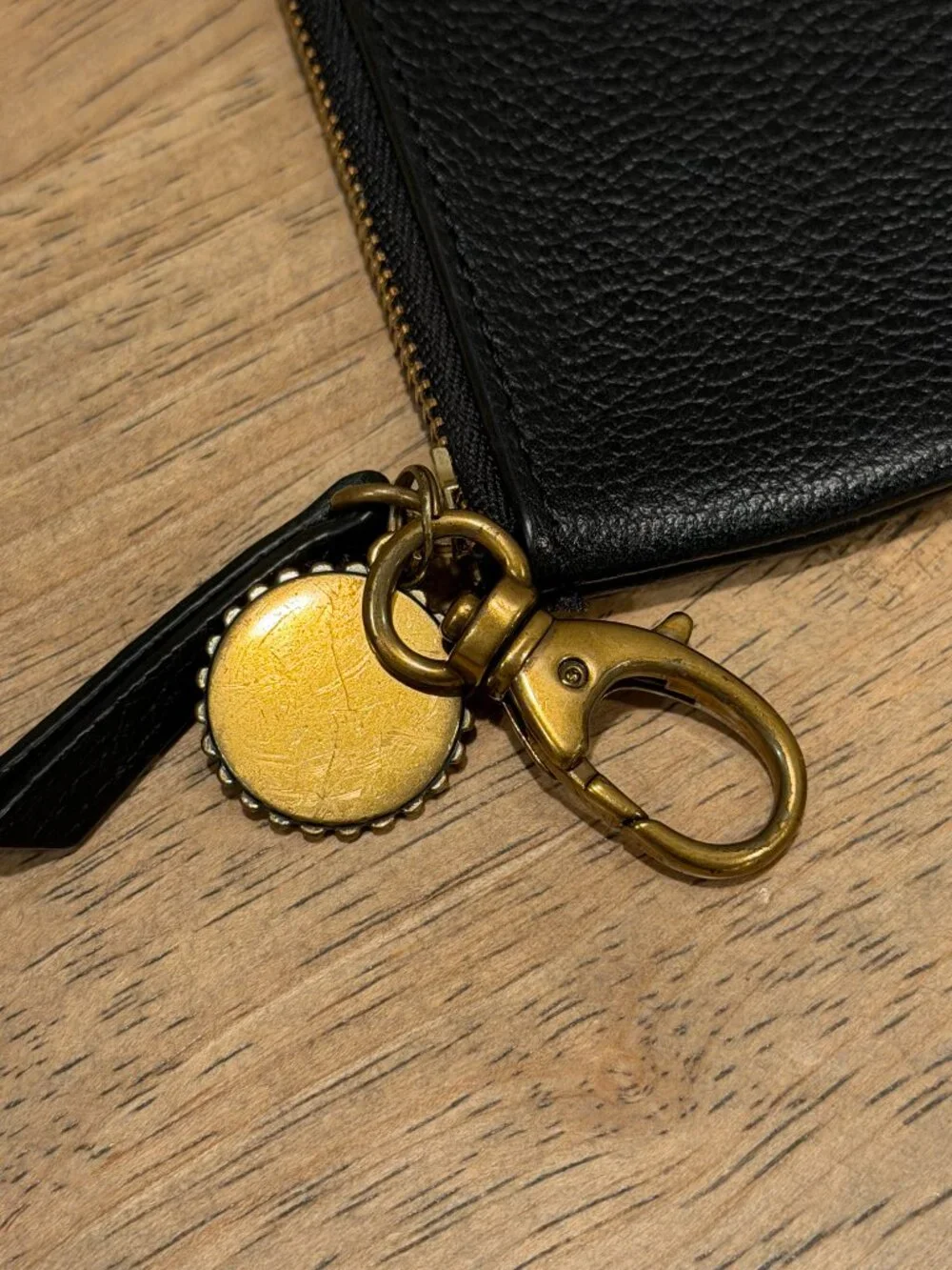 Fossil Black Pebble Leather Coin Purse Key Ring Case